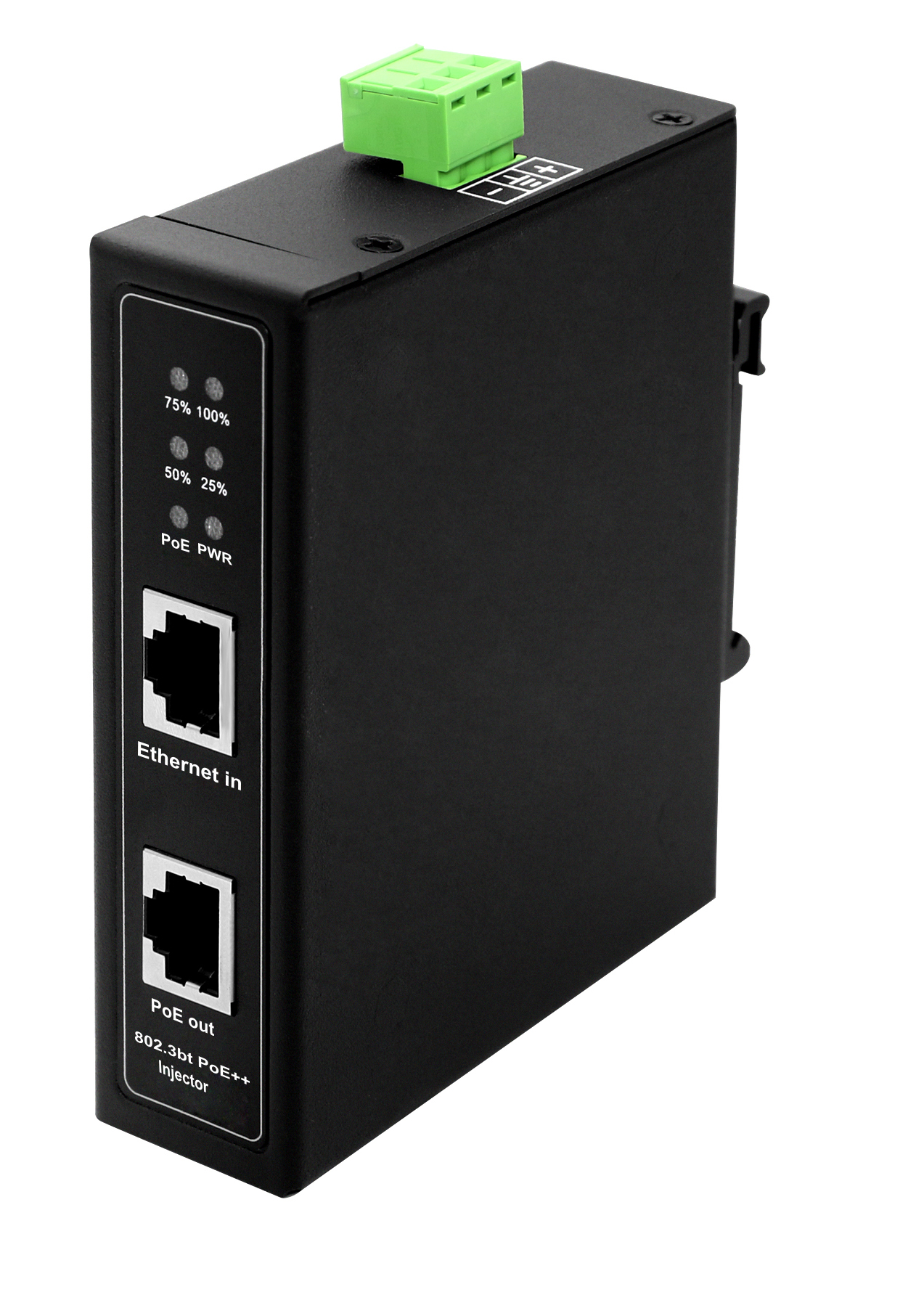 ALLNET PoE Injektor Industrial MultiGigabit • PoE BT with Power-Booster (15,4W/30W/90W) • DIN • ALLNET PoE Injekt metal housing • ALL-PI2015MGPB-BT90