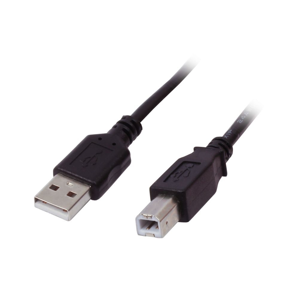 Kabel USB, A(St) => B(St),  3.0m, USB2.0,  Schwarz, Premium, Synergy 21,