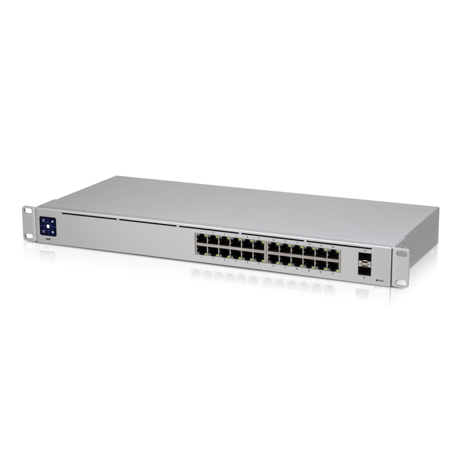 Ubiquiti Switch smart managed Layer2 26 Port • 24x GbE • 2x SFP • 19\" • Lüfterlos • UniFi • USW-24