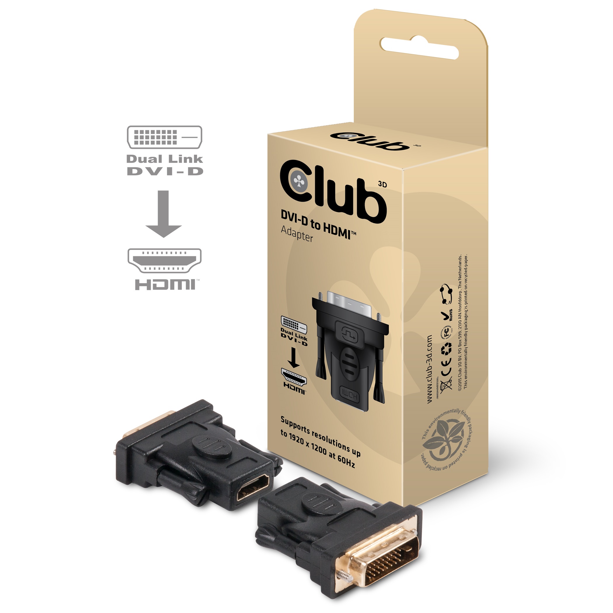 Adapter DVI-D => HDMI *Club3D* passiv Bi-Direktional