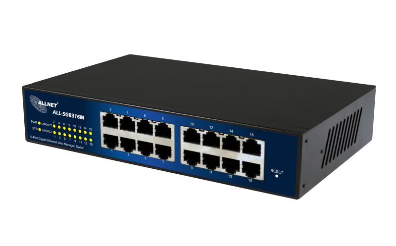 ALLNET ALL-SG8316M / 16 port Gigabit, smart managed, FANLESS