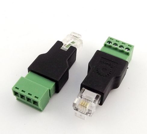 Kabel TK RJ11-Stecker, 6P4C-Terminalblock/Schraubkontakt *2er-Pack*