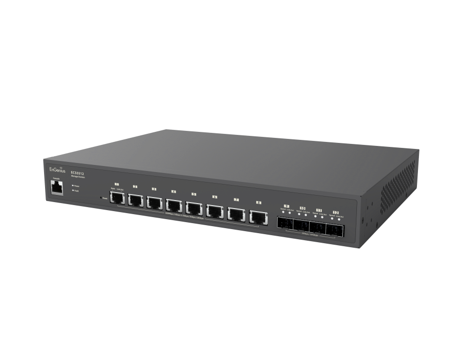 EnGenius Switch full managed Layer2+ 12 Port • 8x 10 GbE • 4x SFP+ • 13\" • ECS5512 • EnGenius Cloud