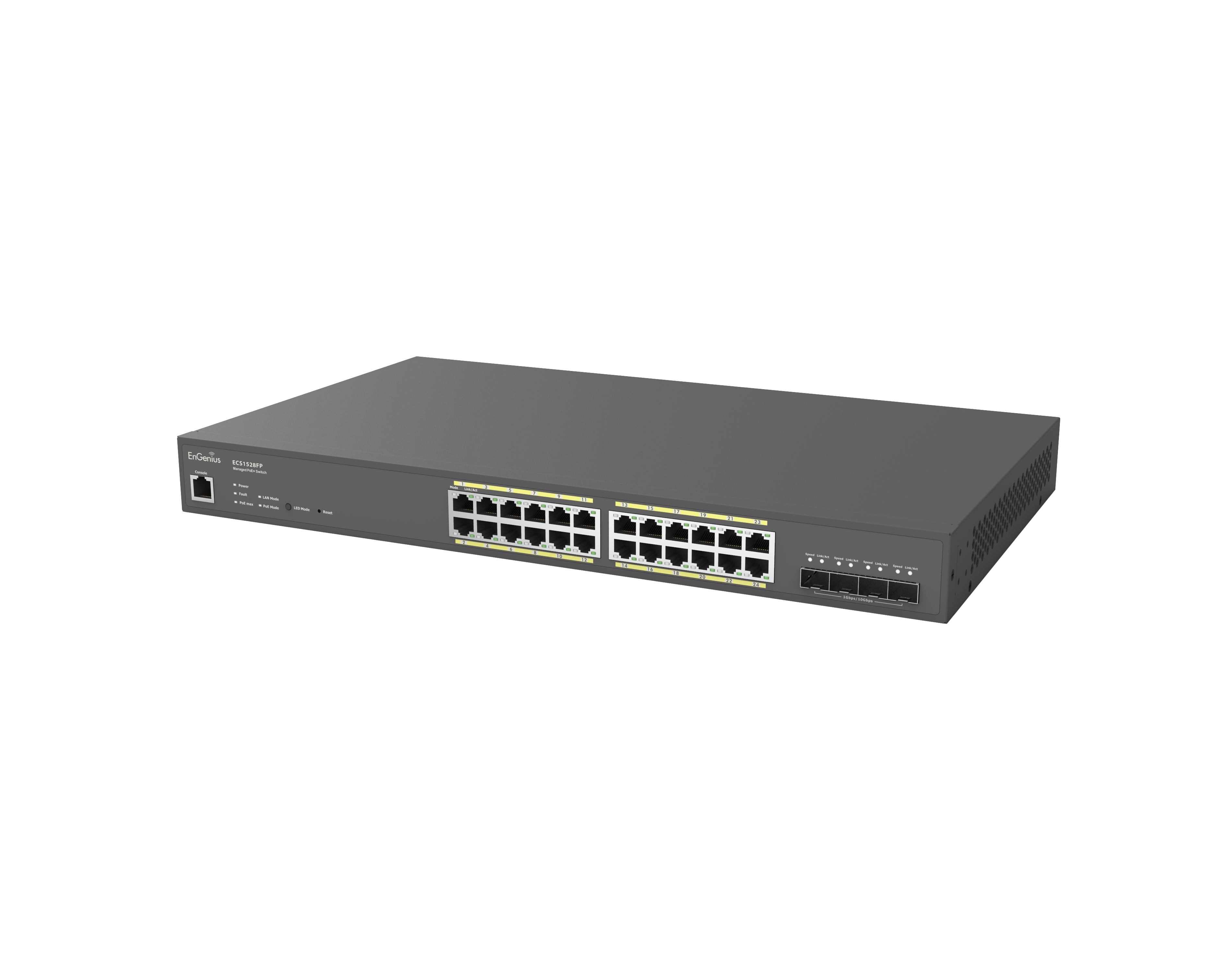 EnGenius Switch full managed Layer2+ 28 Port • 24x 1 GbE • PoE Budget 410W • 24x PoE at • 4x SFP+ • 19\" • ECS1528FP • EnGenius Cloud