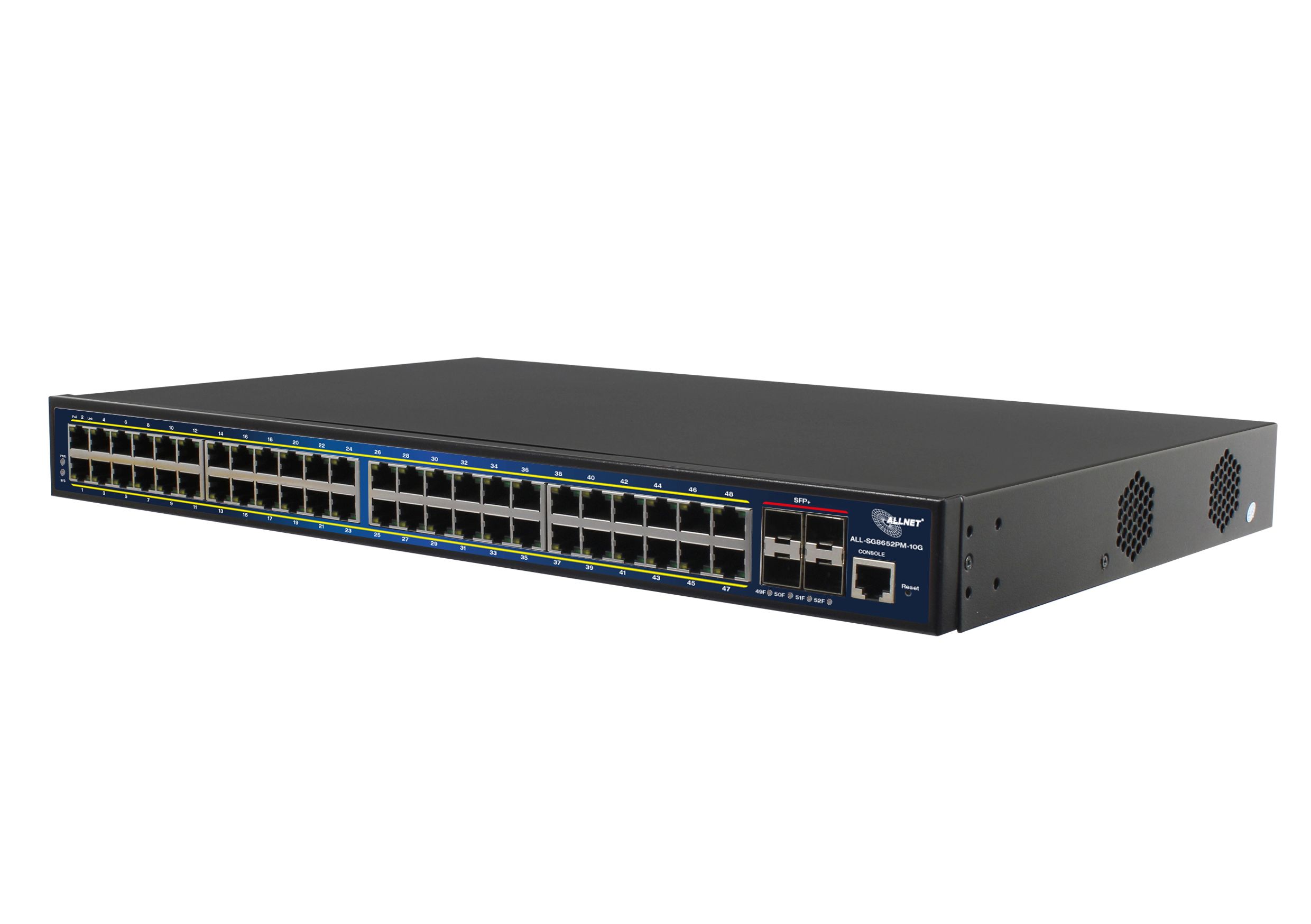 ***USED** ALLNET Switch full managed 52 Port Gigabit 400W / 48x PoE+ / 4x SFP+ 10G / 19\" / \"ALL-SG8652PM-10G\" * ***USED**