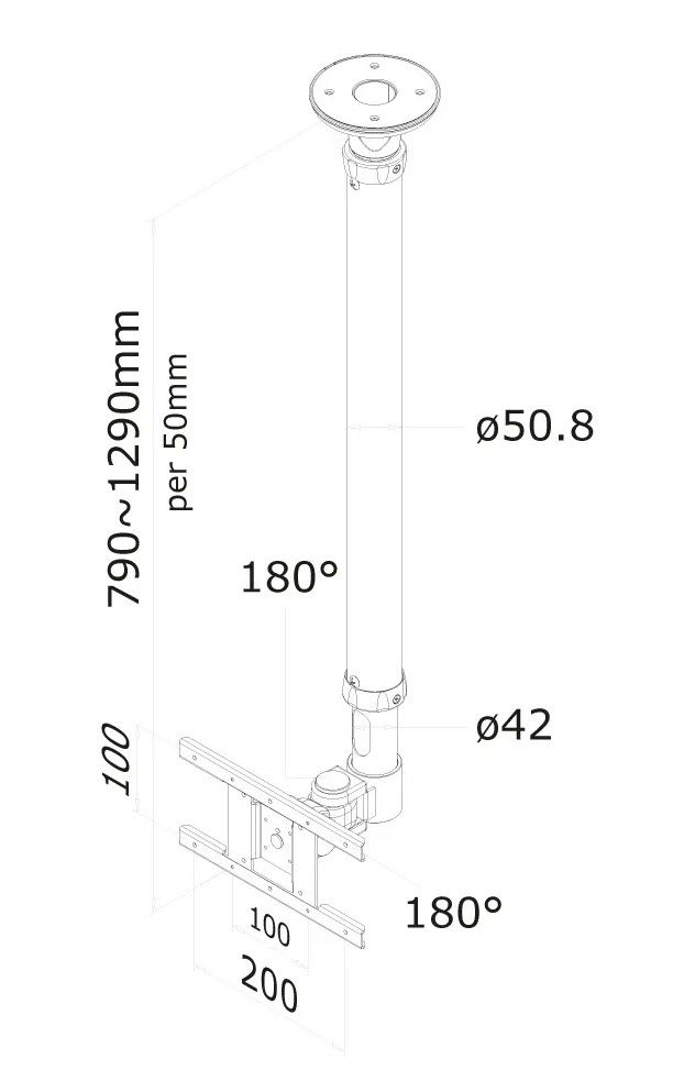 VESA Deckenhalterung "Newstar" FPMA-C100 weiss