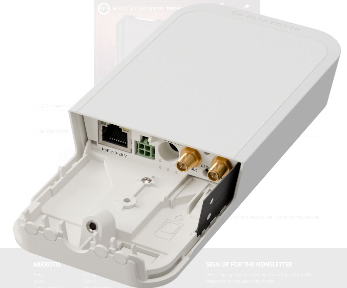 MikroTik wAP Lora LR8G Kit Gateway, RBwAPR-2nD&R11e-LR8G