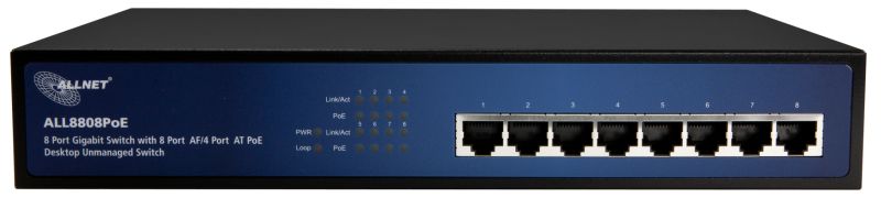 ALLNET ALL8808POE / 8 ports Gigabit Full PoE Switch