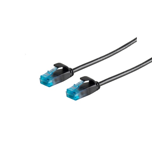 [TC08-22305] Patchkabel RJ45, CAT6 250Mhz,  0,3m schwarz, UTP(U/UTP) PVC, slimline d=3,5mm,